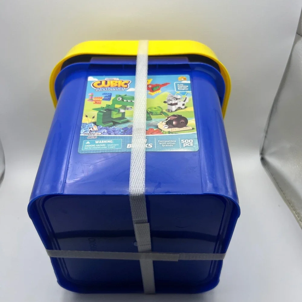 Happy Line Cubic Adventure 500 Piece Building Blocks Set Blue Bucket 640249 NEW